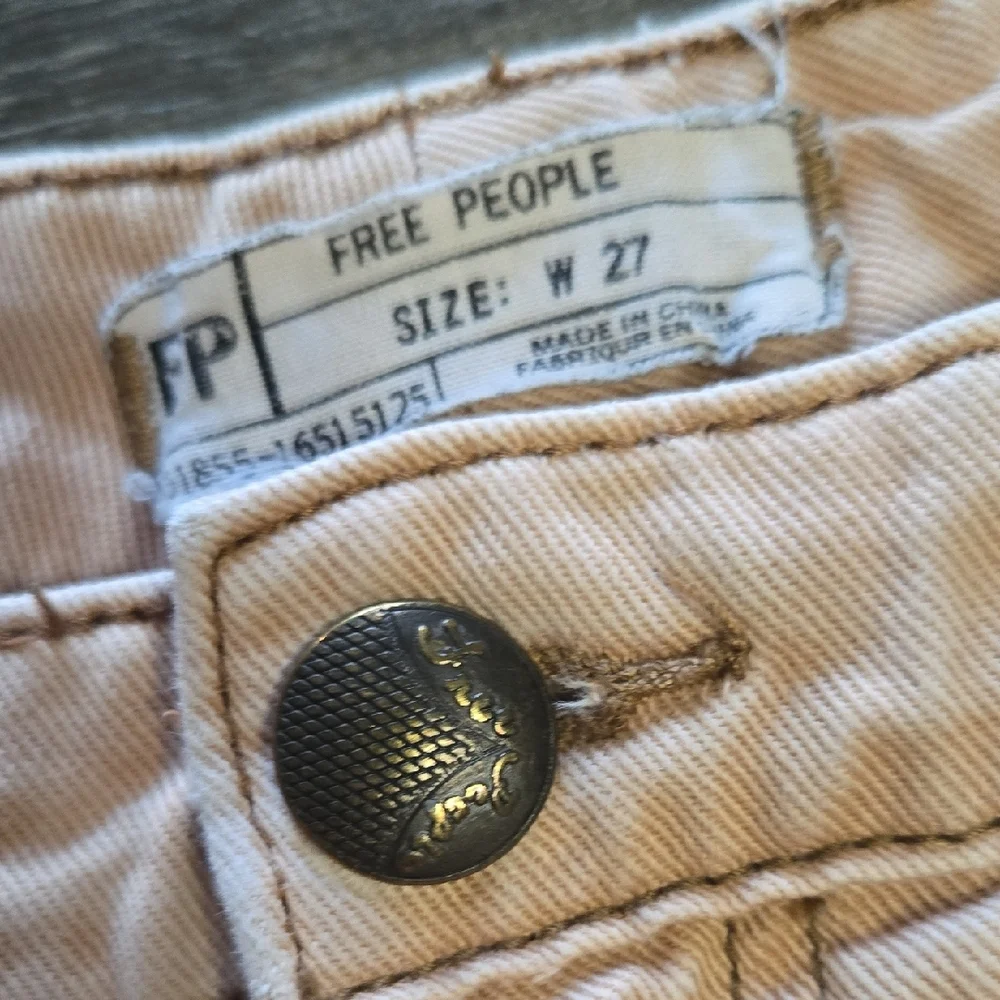 Free People Tan Jean Shorts Distressed Style - Picture 4 of 6